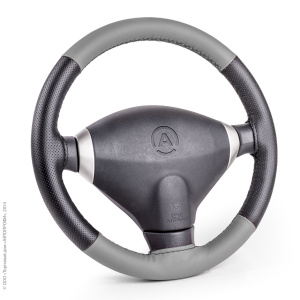Оплётка для перетяжки руля AUTOPROFI SAM-100 BK/GY (M)