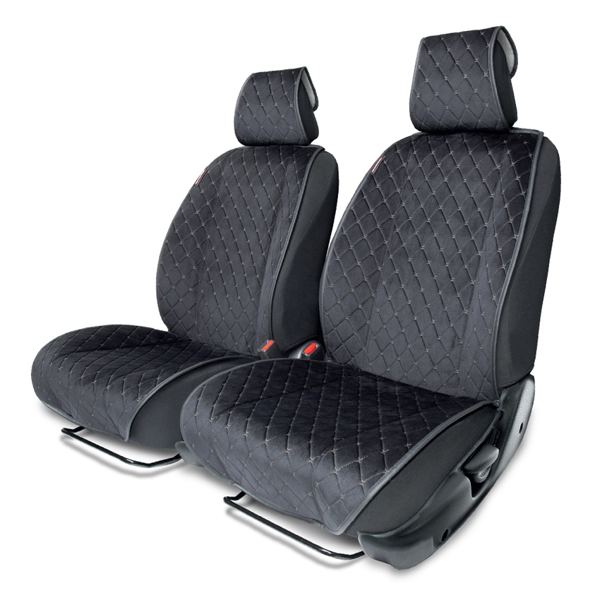 Накидки на передние сиденья автомобиля "Autoprofi", алькантара ALC-0410 BK/GY