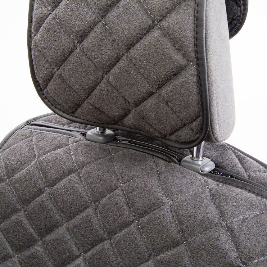 Комплект универсальных накидок на передние сиденья "CarPerformance", 2 шт., алькантара CP-210A D.GY