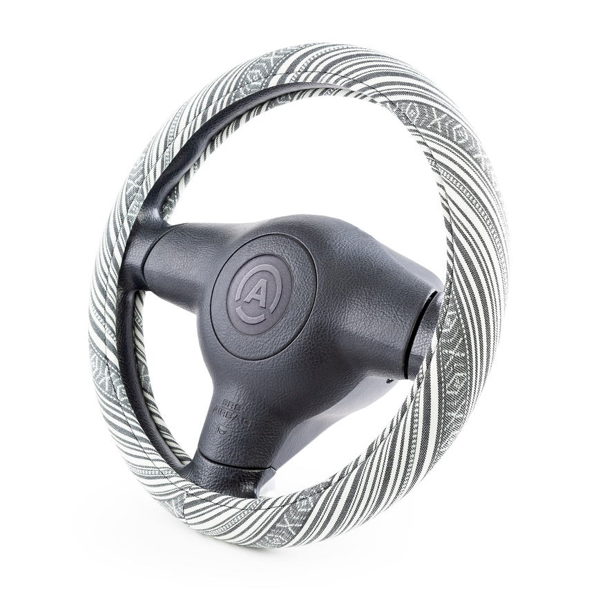 Оплётка руля AUTOPROFI из текстиля AP-1915 Multi/GY (M)