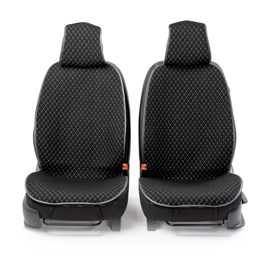 Накидки на передние сиденья "Car Performance", 2 шт., fiberflax CUS-1052 BK/GY
