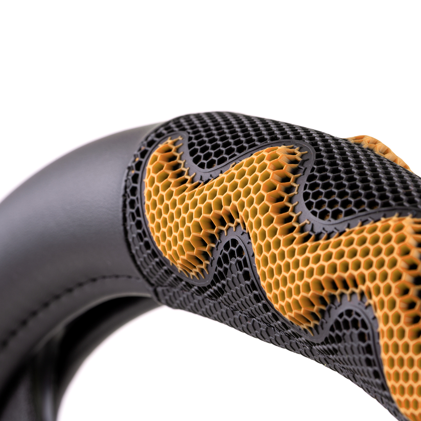 Оплётка руля AUTOPROFI из экокожи AP-1968 BK/BE (M)