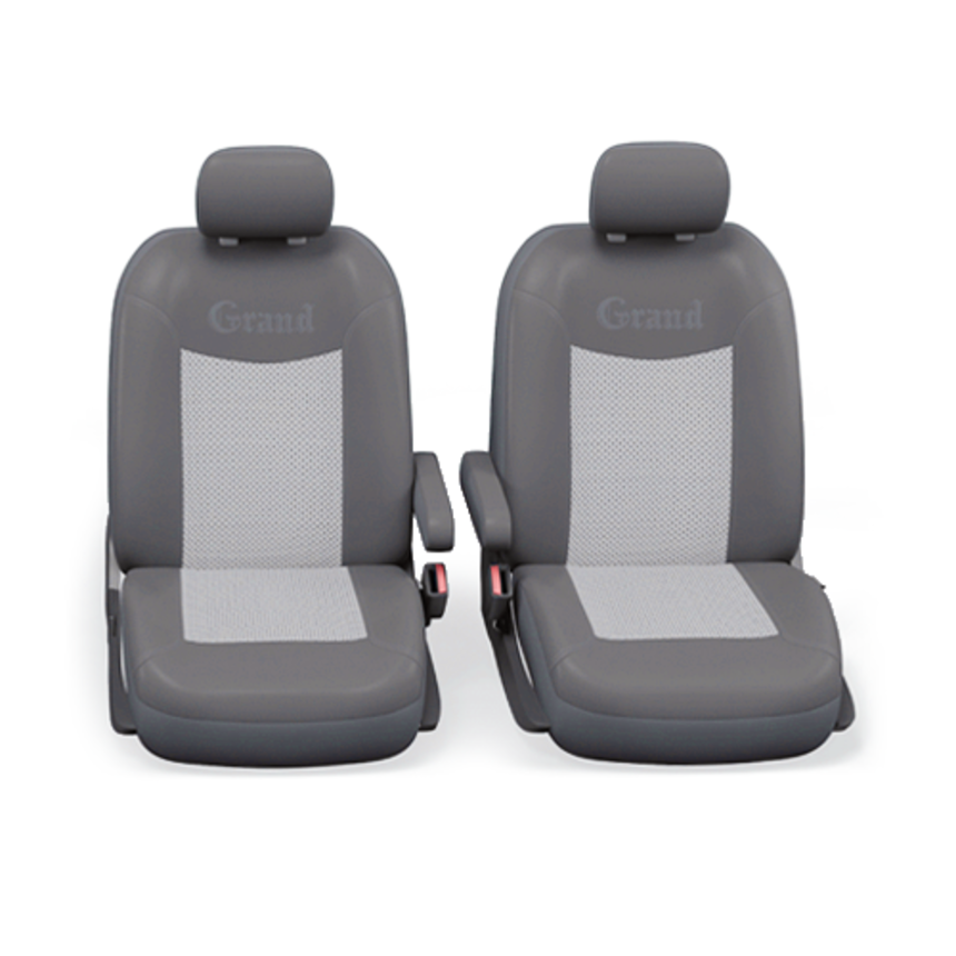 Чехлы на сиденья универсальные экокожа GRAND GND-1305G D.GY/L.GY (M)
