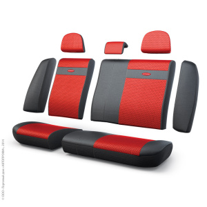 Чехлы на сиденья трансформеры задний ряд TRS-002G BK/RD
