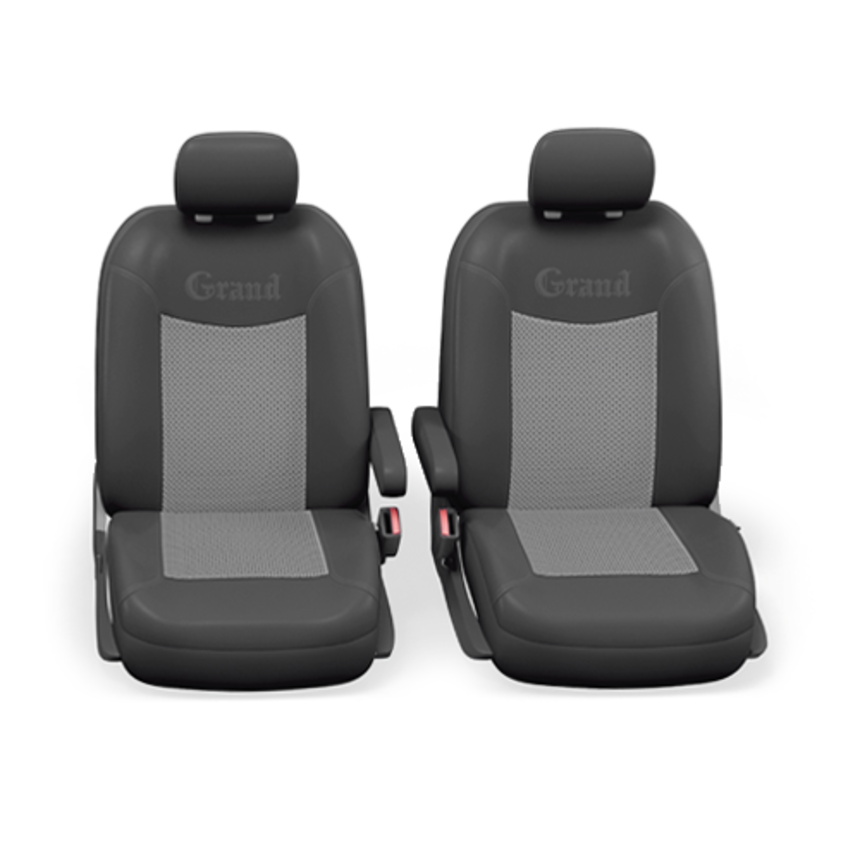 Чехлы на сиденья универсальные экокожа GRAND GND-1305G BK/D.GY (M)