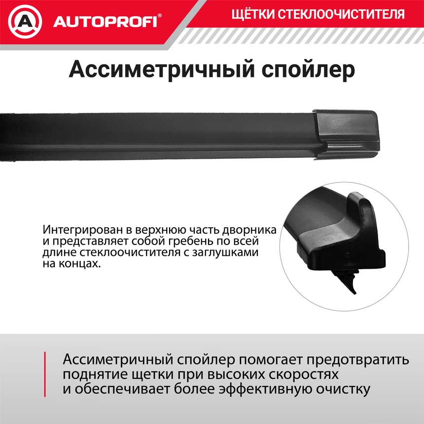 Щетка стеклоочистителя "AUTOPROFI", бескаркасная ULF-19